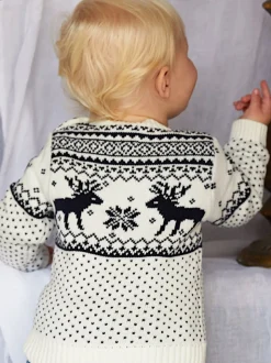 The Little Tailor Christmas Reindeer Fairisle Jumper