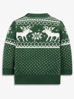 The Little Tailor Christmas Reindeer Fairisle Jumper