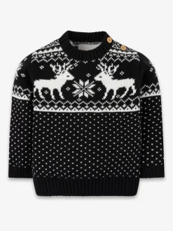The Little Tailor Christmas Reindeer Fairisle Jumper