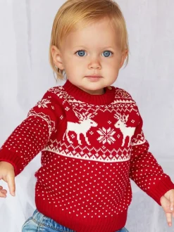 The Little Tailor Christmas Reindeer Fairisle Jumper
