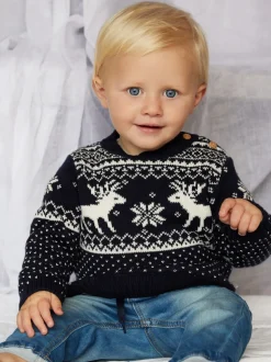 The Little Tailor Christmas Reindeer Fairisle Jumper