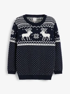 The Little Tailor Christmas Reindeer Fairisle Jumper