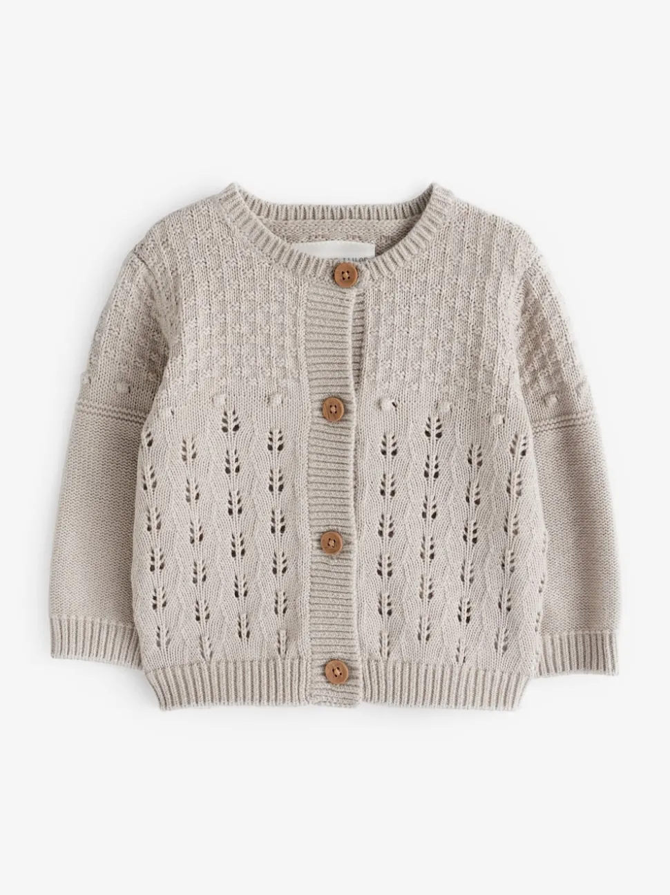 The Little Tailor 100% Cotton Pointelle Knitted Cardigan