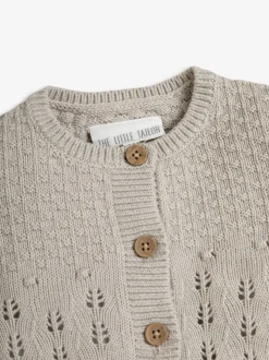 The Little Tailor 100% Cotton Pointelle Knitted Cardigan
