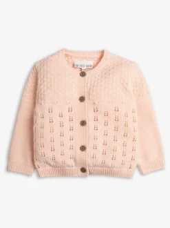 The Little Tailor 100% Cotton Pointelle Knitted Cardigan