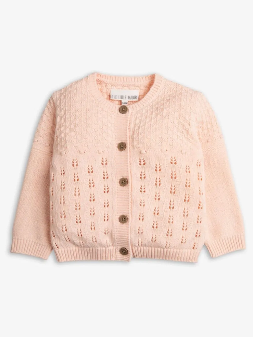 The Little Tailor 100% Cotton Pointelle Knitted Cardigan