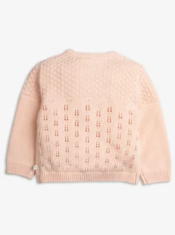 The Little Tailor 100% Cotton Pointelle Knitted Cardigan