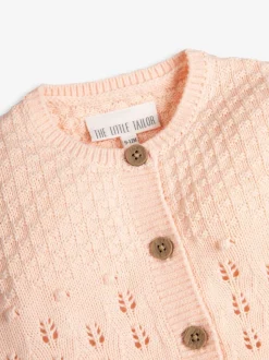 The Little Tailor 100% Cotton Pointelle Knitted Cardigan