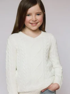 The Little Tailor Fisherman Cable Knit 100% Cotton Jumper