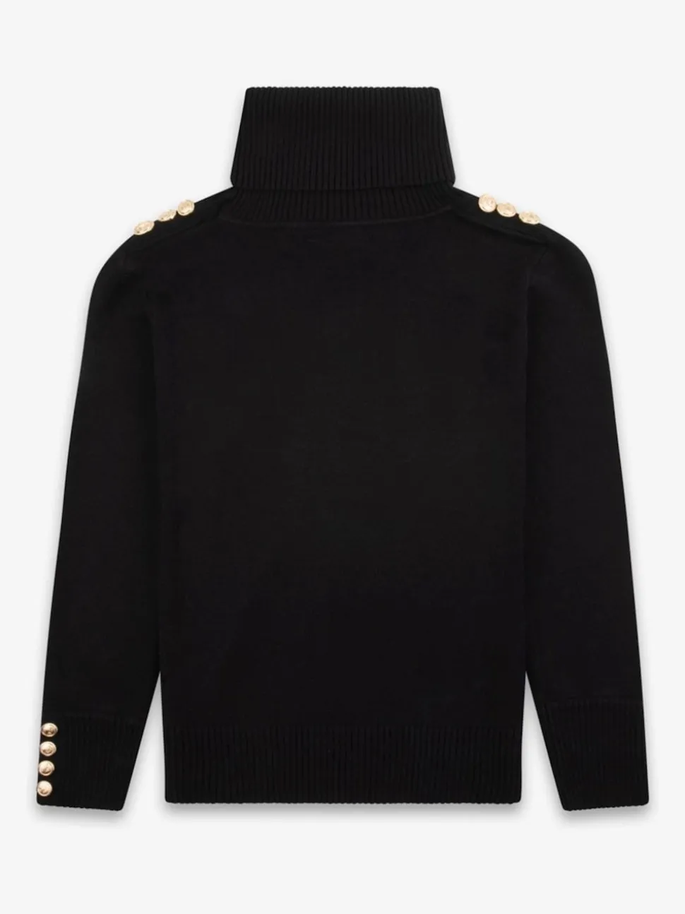 The Little Tailor Kids Button Trim Luxury Knit Christmas Black Jumper