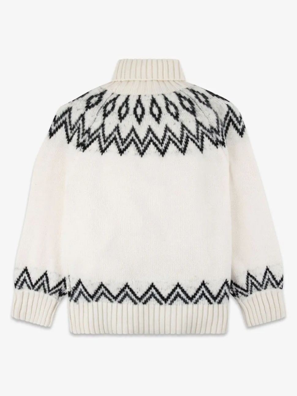 The Little Tailor Kids Cream Diamond Fairisle Knitted Christmas Jumper