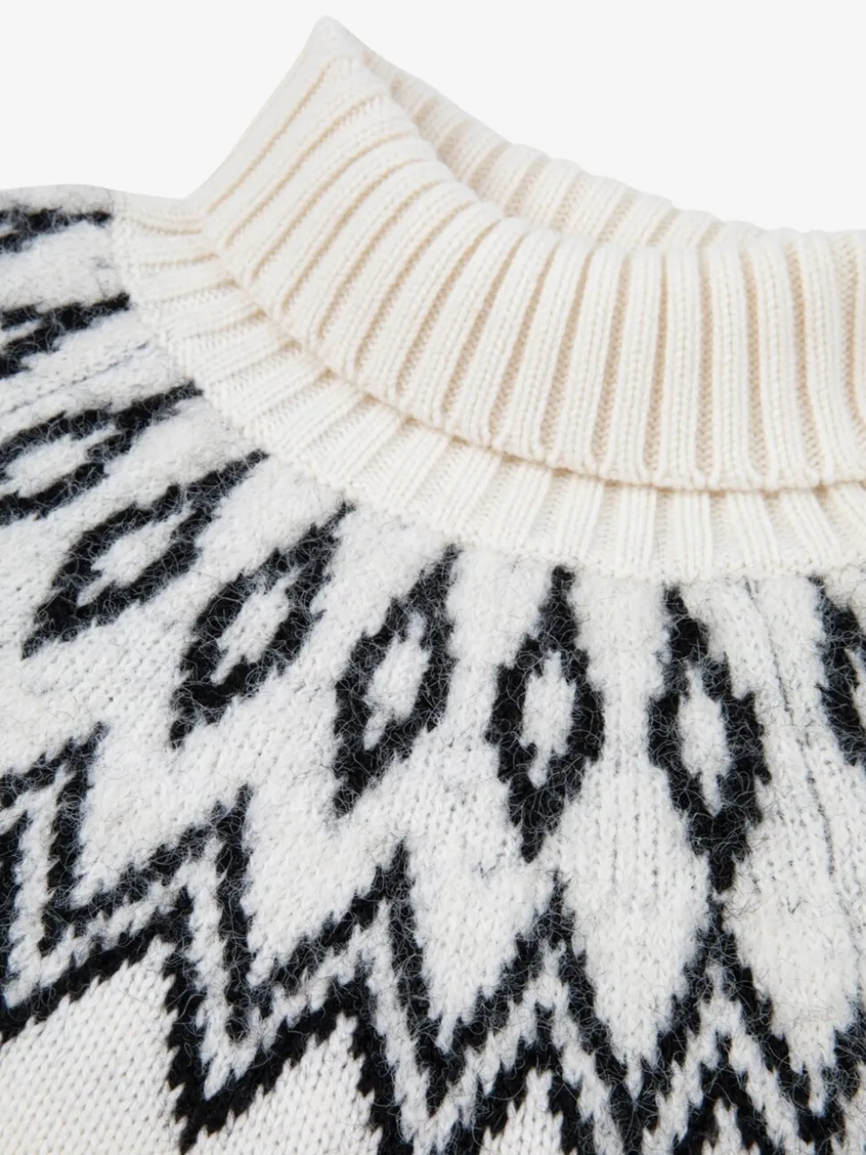 The Little Tailor Kids Cream Diamond Fairisle Knitted Christmas Jumper