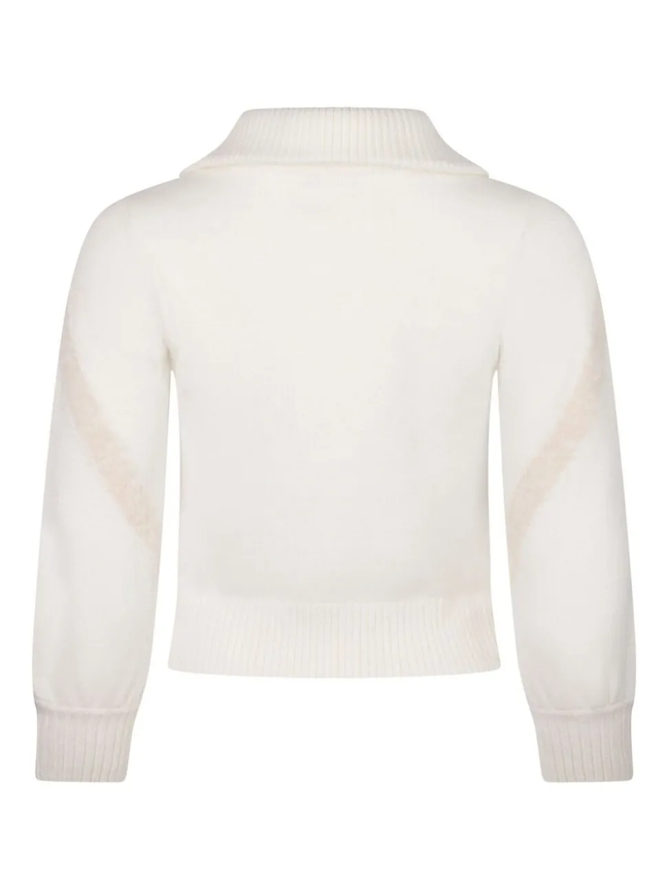 The Little Tailor Kids Cream Zip Neck Relaxed Fit Ski Christmas Jumper