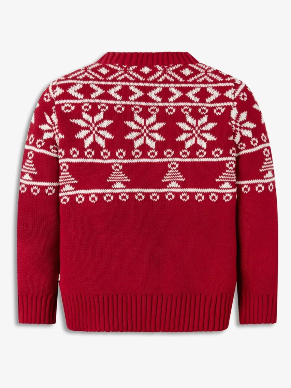 The Little Tailor Kids Red Christmas Half Fairisle Cotton Jumper