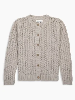 The Little Tailor Kids Scallop Design Pointelle Cardigan
