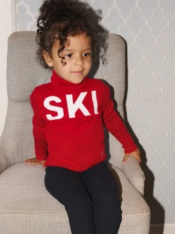 The Little Tailor Kids Ski Text Christmas Jumper