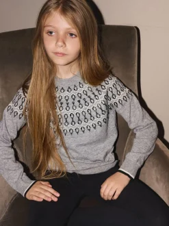 The Little Tailor Kids Smart Fairisle Knit Crew Neck Christmas Jumper