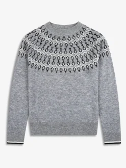 The Little Tailor Kids Smart Fairisle Knit Crew Neck Christmas Jumper