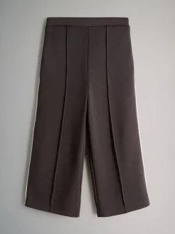 The Set Modal Jersey Crew and Wide Leg Joggers Set Chocolate Brown