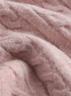 The Set 2 Pack Cable Knit Jumpers Pink/Brown