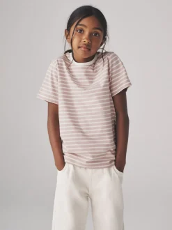 The Set 10 Pack Regular Short Sleeve Cotton T-Shirts Black/Brown/Stripe/Pink/Leopard/Cream/White