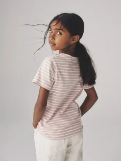 The Set 10 Pack Regular Short Sleeve Cotton T-Shirts Black/Brown/Stripe/Pink/Leopard/Cream/White