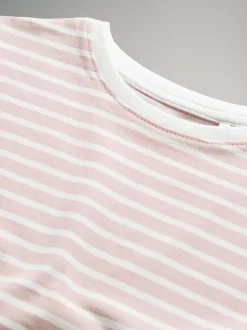 The Set 10 Pack Regular Short Sleeve Cotton T-Shirts Black/Brown/Stripe/Pink/Leopard/Cream/White