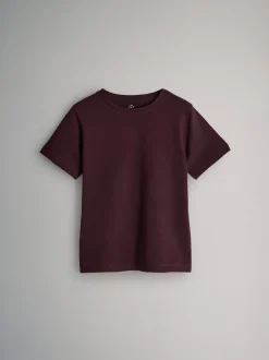 The Set 5 Pack Regular Short Sleeve Cotton T-Shirts Brown/Red/Pink/White