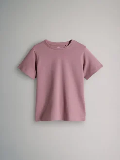 The Set 5 Pack Regular Short Sleeve Cotton T-Shirts Brown/Red/Pink/White