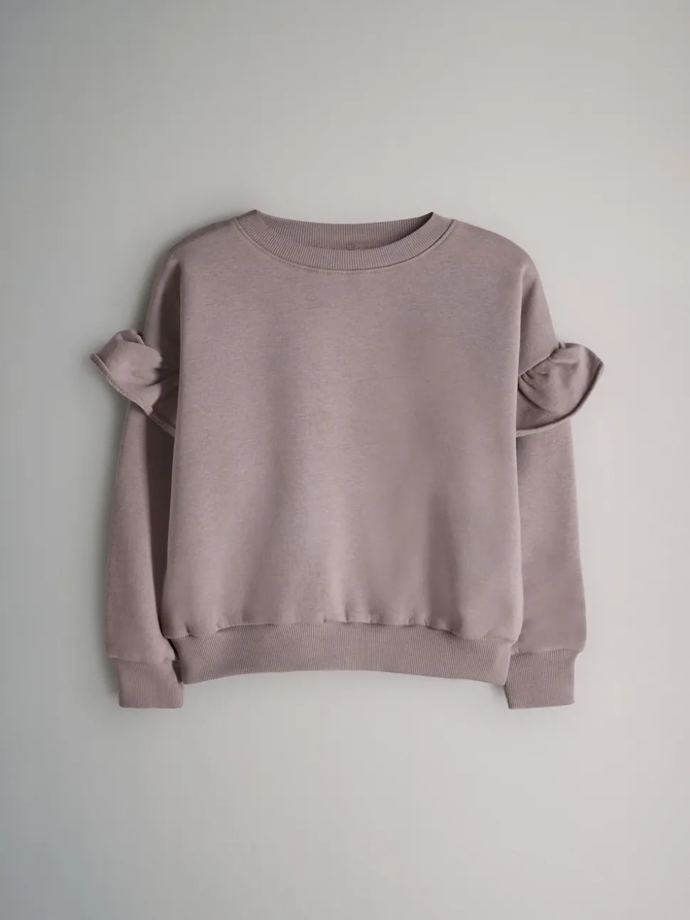 The Set 3 Pack Relaxed Frill Sleeve Sweatshirts Brown/Cream/Stripe