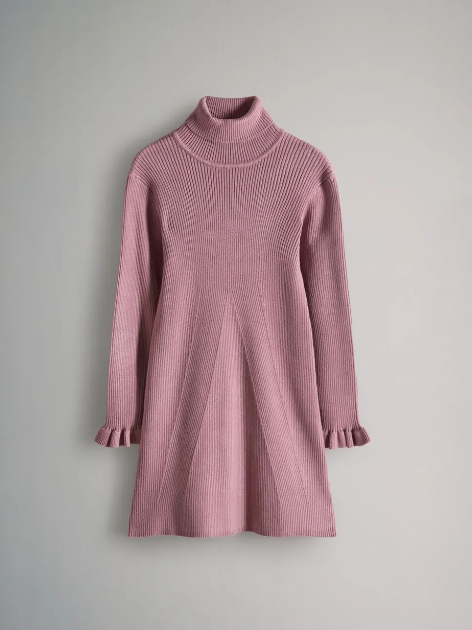 The Set 2 Pack Rib Knit Roll Neck Dresses Black/Pink