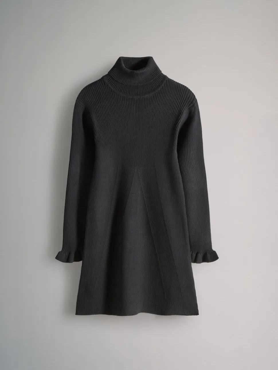 The Set 2 Pack Rib Knit Roll Neck Dresses Black/Pink