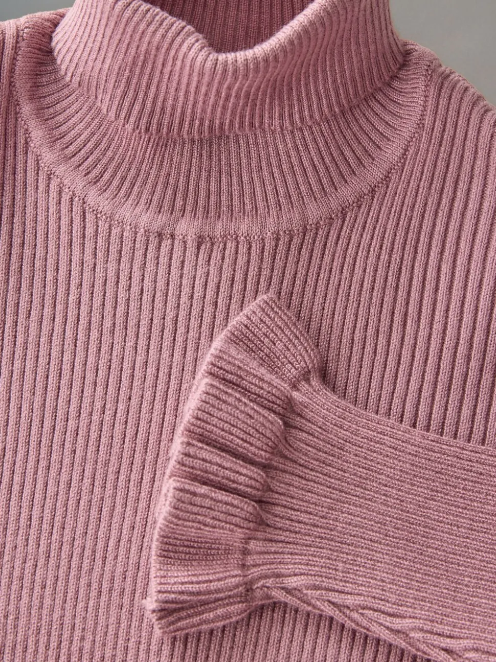 The Set 2 Pack Rib Knit Roll Neck Dresses Black/Pink