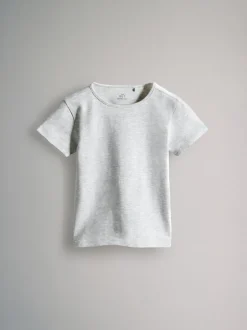 The Set 5 Pack Short Sleeve Crew Neck Cotton T-Shirts Black/Brown/Cream/Grey Marl