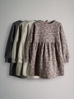 The Set 4 Pack Sweat Dresses Grey/Stone