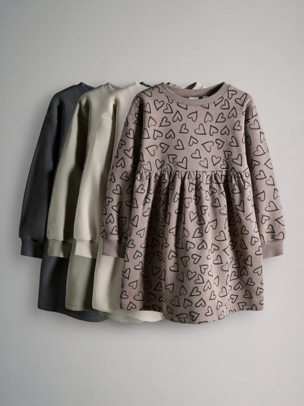 The Set 4 Pack Sweat Dresses Grey/Stone