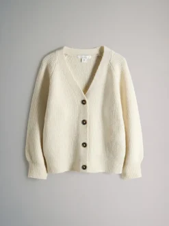 The Set 2 Pack V-Neck Ribbed Knit Cardigans Pink/Cream