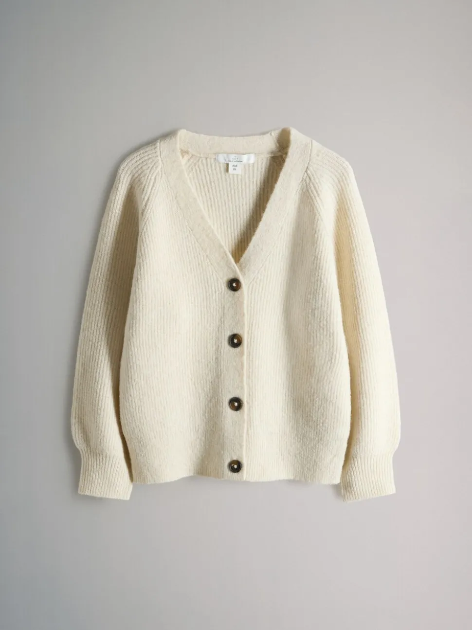 The Set 2 Pack V-Neck Ribbed Knit Cardigans Pink/Cream