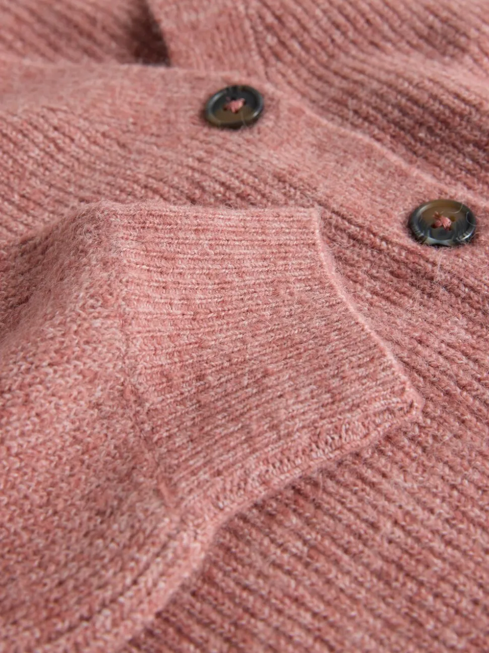 The Set 2 Pack V-Neck Ribbed Knit Cardigans Pink/Cream