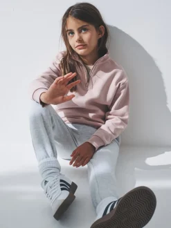 The Set 3 Pack Zip Neck Sweatshirts Brown/Pink/Stripe
