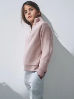 The Set 3 Pack Zip Neck Sweatshirts Brown/Pink/Stripe