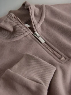 The Set 3 Pack Zip Neck Sweatshirts Brown/Pink/Stripe