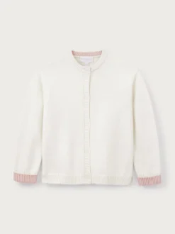 The White Company Cotton Blend Heart White Cardigan