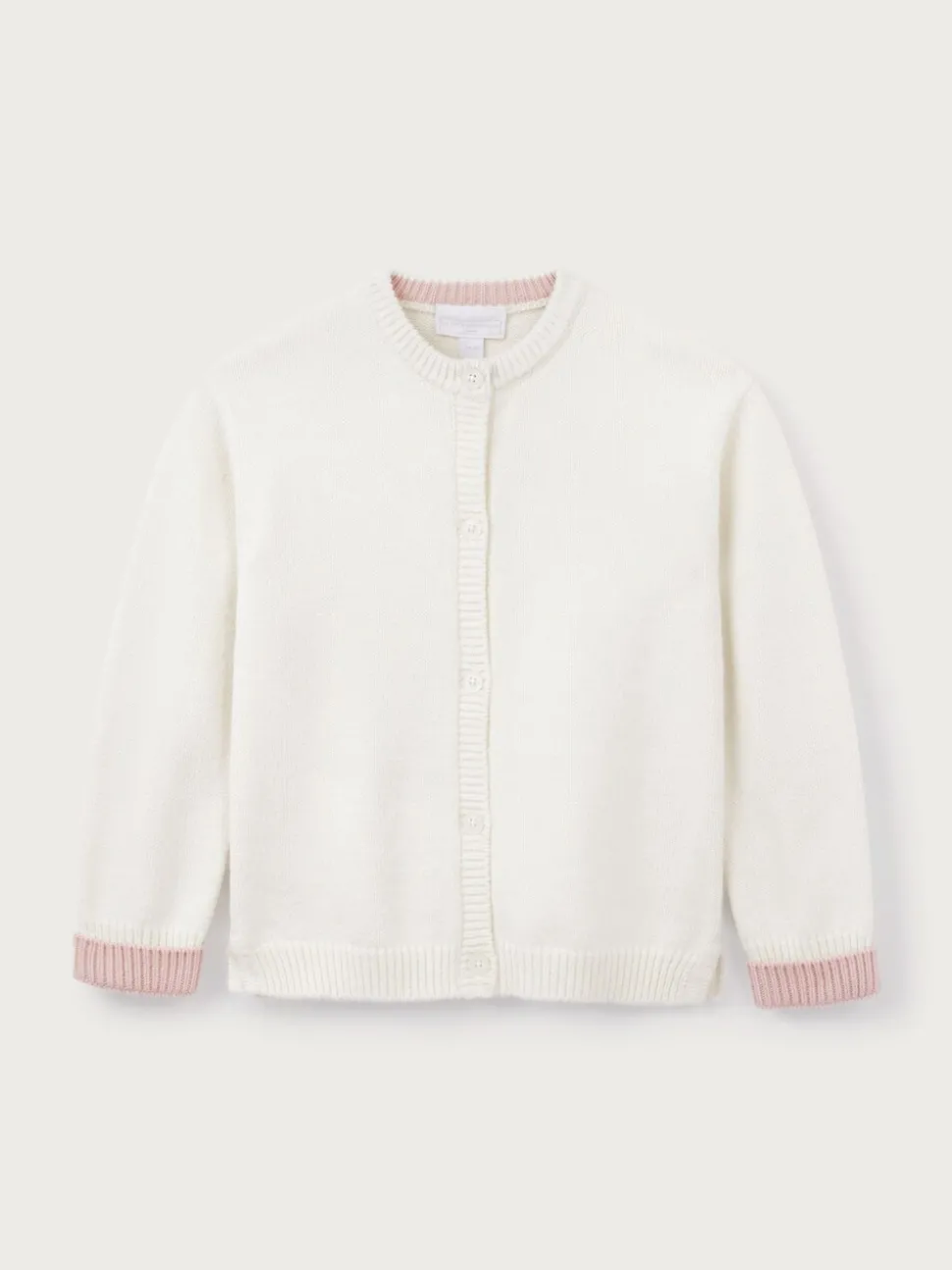 The White Company Cotton Blend Heart White Cardigan