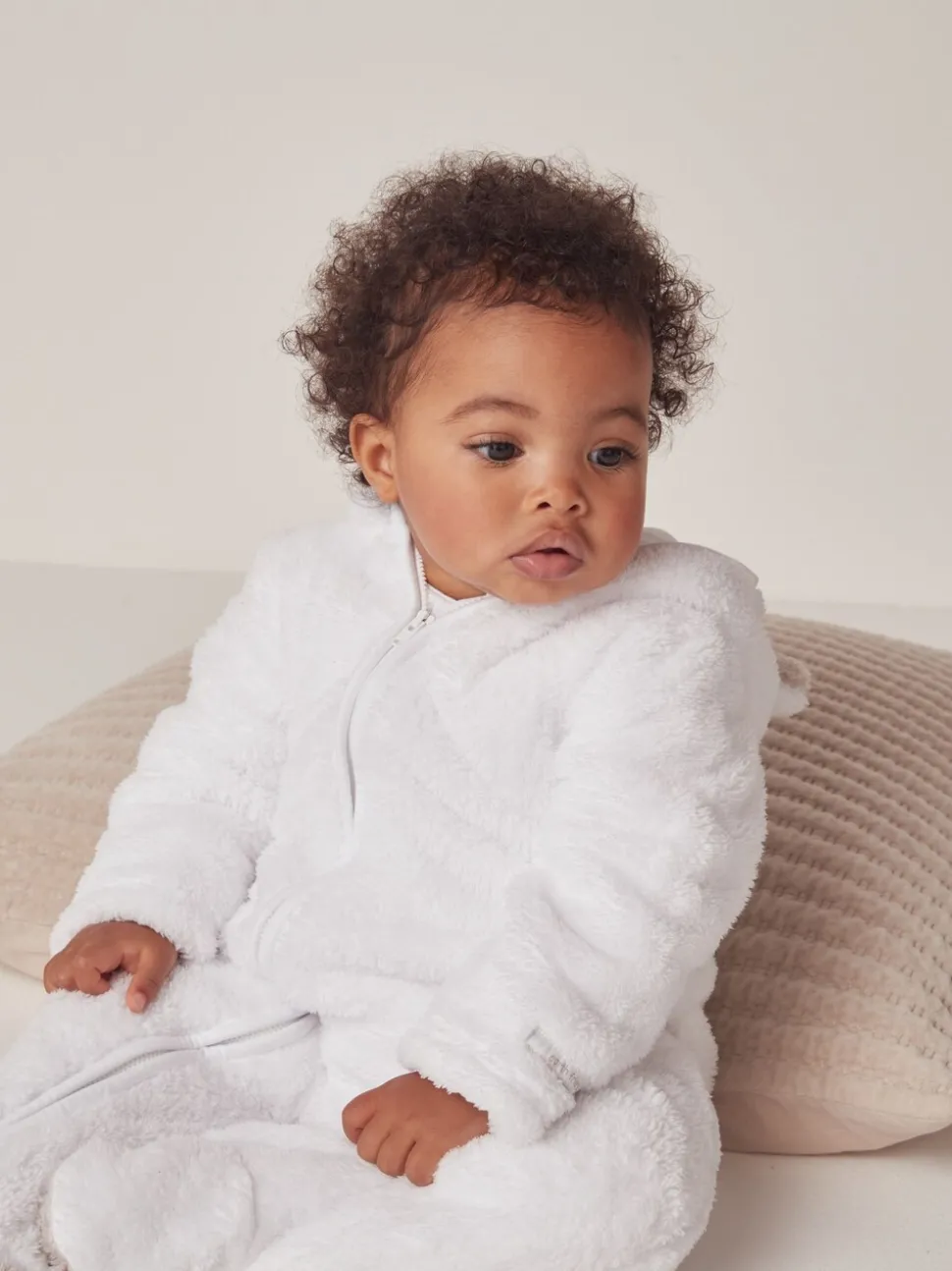 The White Company Fleece White Romper