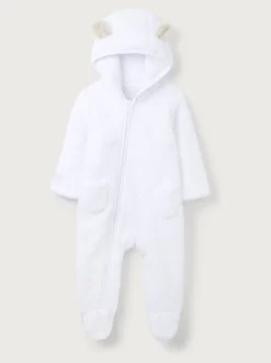 The White Company Fleece White Romper