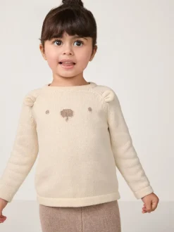 The White Company Grey Cotton Little Bear Jumper
