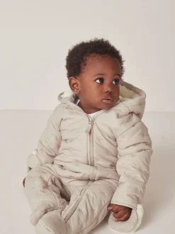 The White Company Natural Star Pebble Quilted Pramsuit
