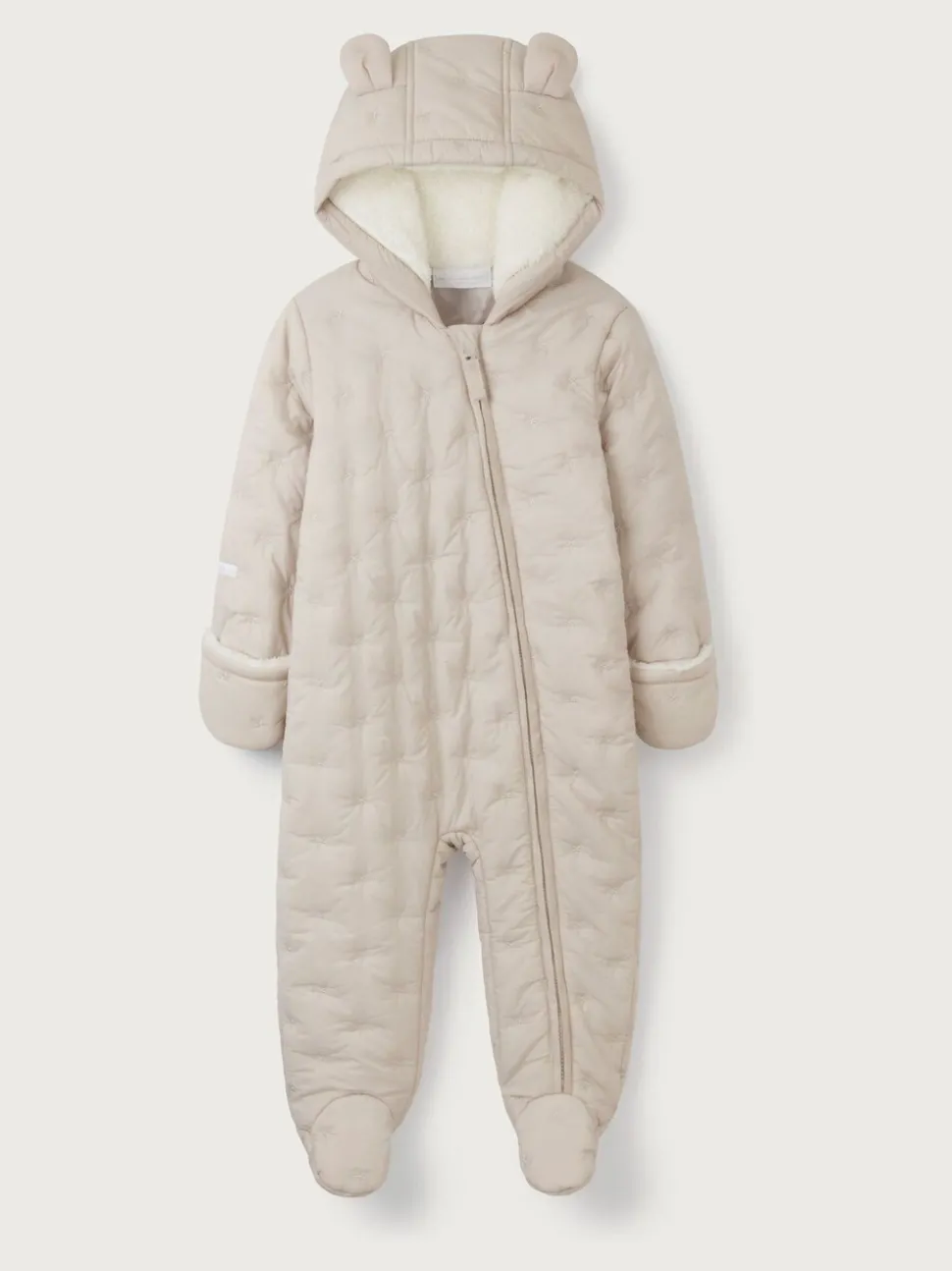 The White Company Natural Star Pebble Quilted Pramsuit