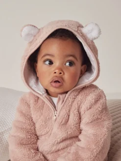 The White Company Pink Fleece Romper